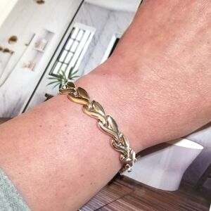 Vintage STERLING SILVER Unique Link Bracelet